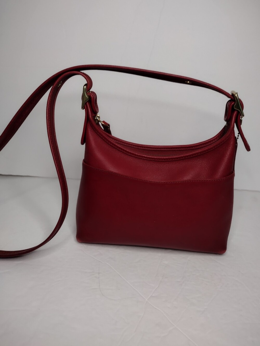 Vintage Y2K COACH Red Leather Legacy Small Hobo Bag 9136 Rare Cherry Red - Picture 5 of 16